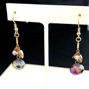 New Crystal Earrings Gold Tone Beaded Drop Dangle Women's 1K